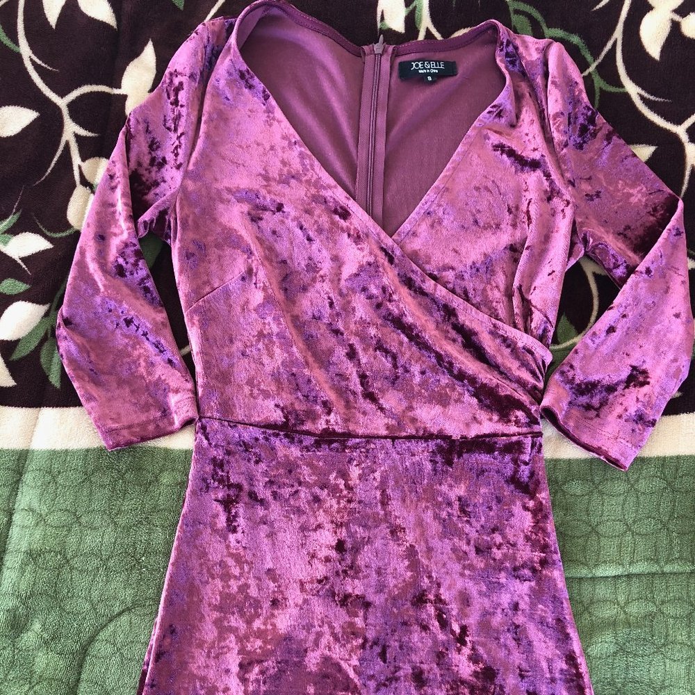 Velvet Wrap Pencil Dress